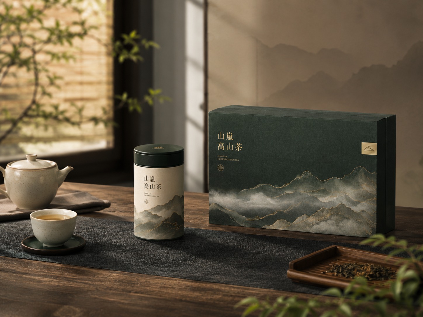 山岚高山茶礼盒展示